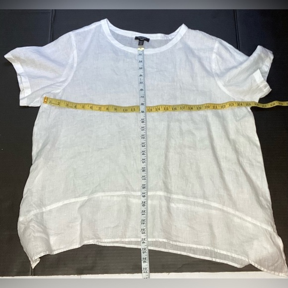 Lord & Taylor White Linen Top XXL - Picture 3 of 6